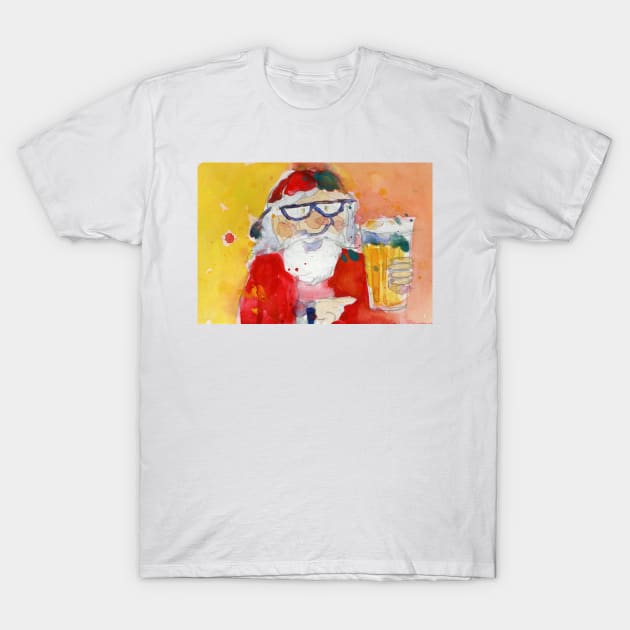 Santa Loves Beer T-Shirt by dfrdesign